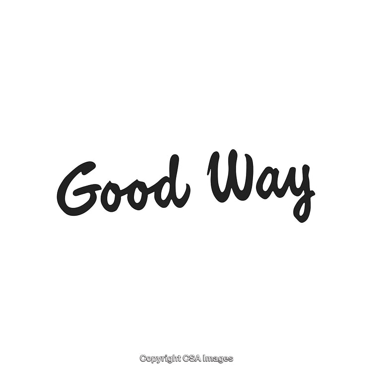 Simple Handwritten Typography Saying Good Way on White Background
