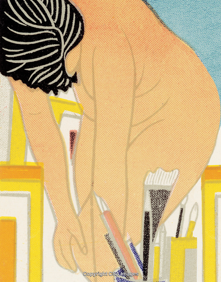 Abstract Illustration of Woman In Artistic Style with Bold Graphic Elements