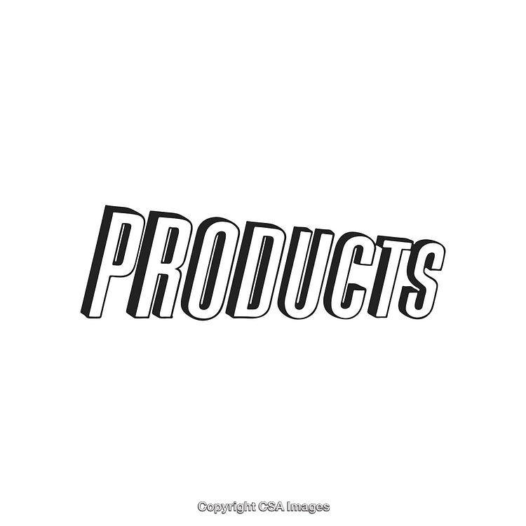 Stylized Text Illustration Displaying the Word 'Products' in Bold Typography
