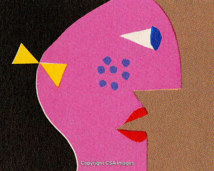 Abstract Modern Illustration of a Colorful Geometric Style Portrait