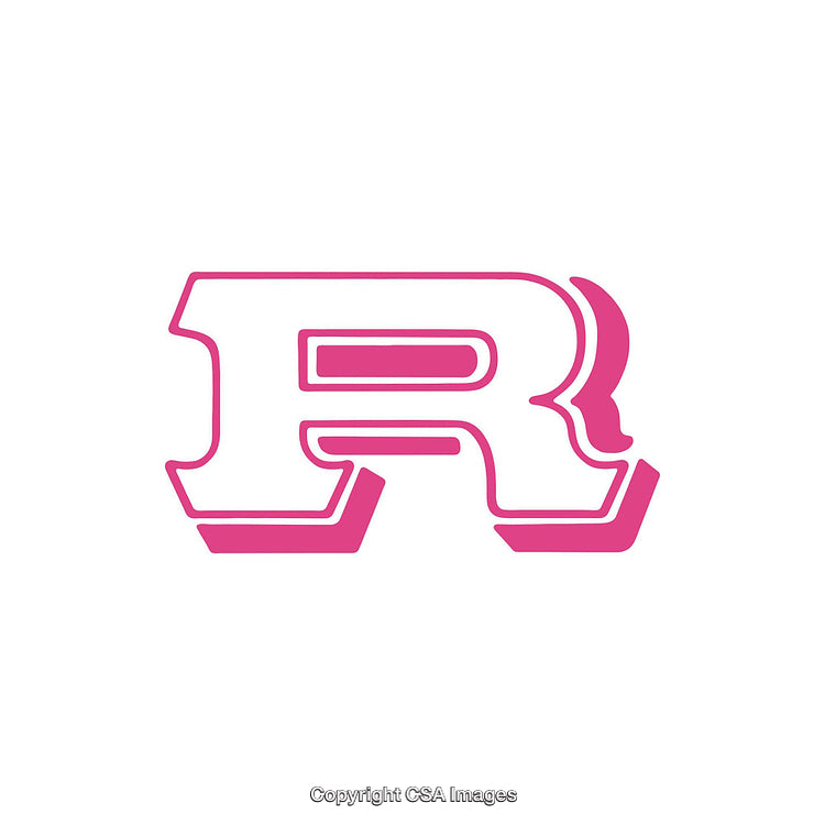 Pink Stylized Letter R on a Clean White Background