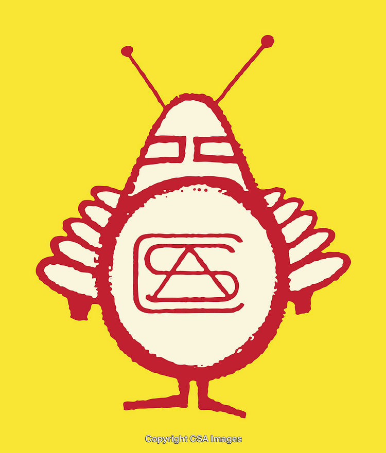 Vivid Stylized Red and Yellow Line Art Illustration of Abstract Design