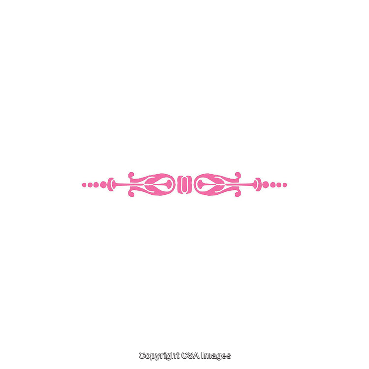 Pink Decorative Ornament with Symmetrical Design in Minimalist Style on White Background
