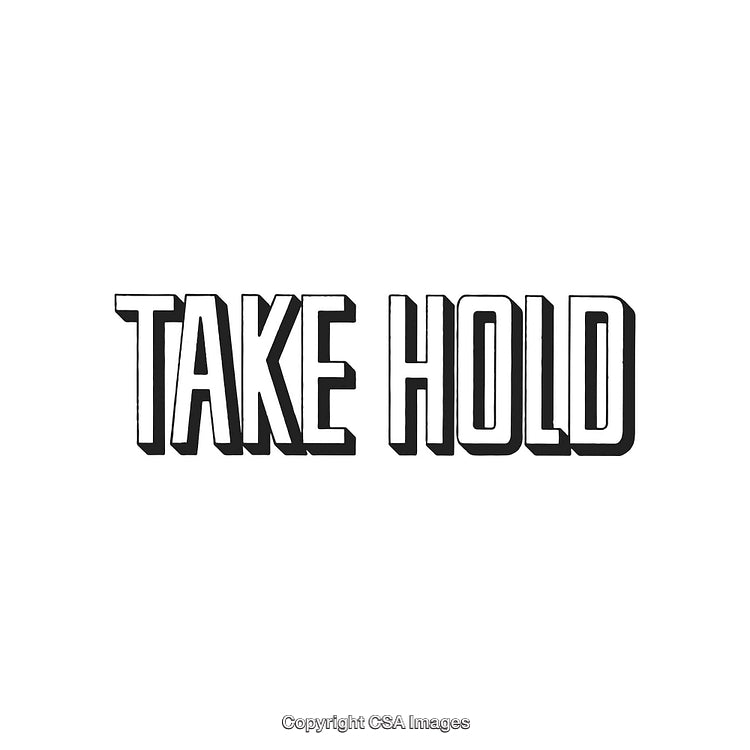 Bold Typography Artwork Featuring the Inspirational Phrase 'Take Hold'