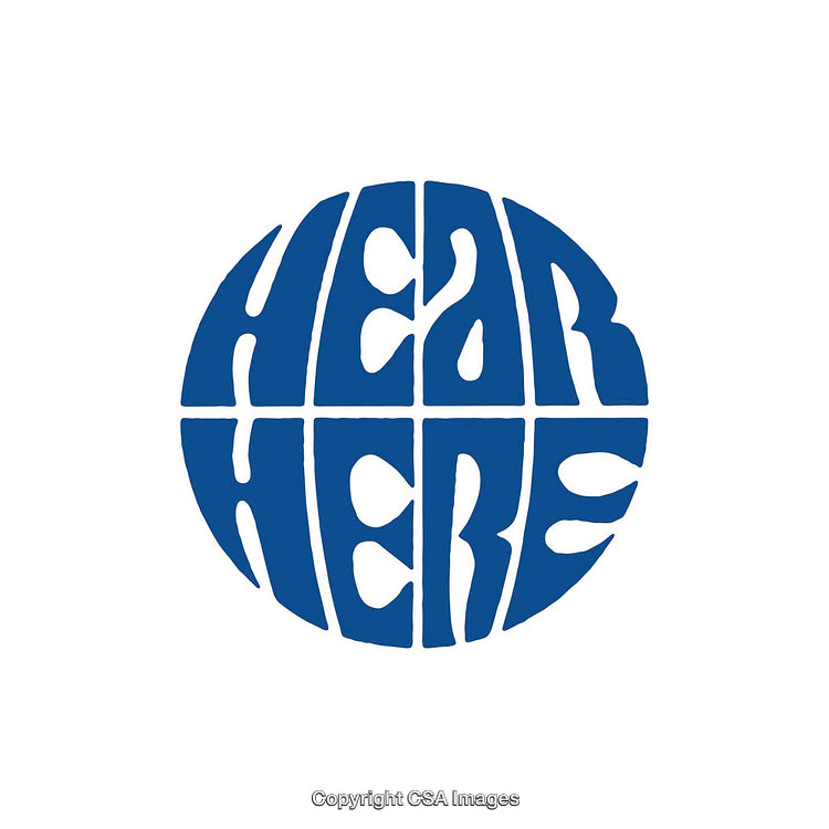 Unique Blue Typographic Art Design in Circular Layout