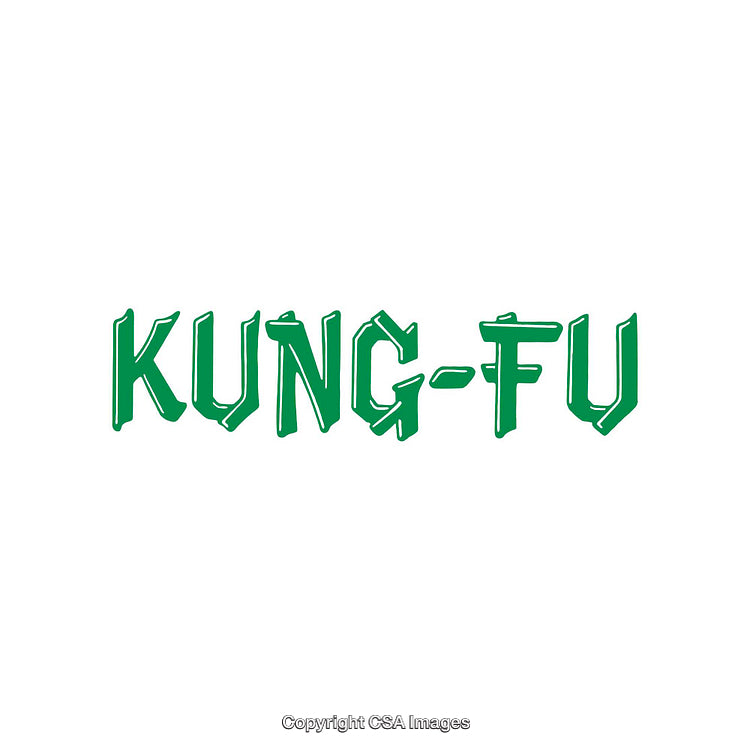 Green Kung-Fu Text on a Simple White Background