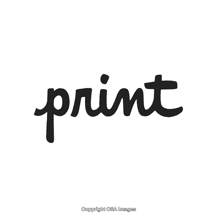 Black Cursive Text Print Isolated on White Background in Minimalistic Style