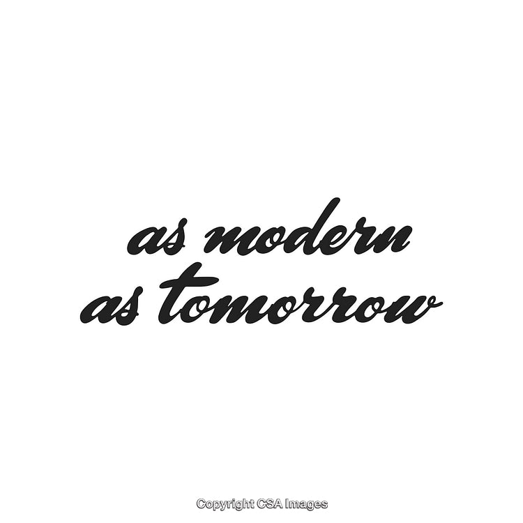 Inspirational Poster Featuring 'As Modern as Tomorrow' Text in Stylish Font