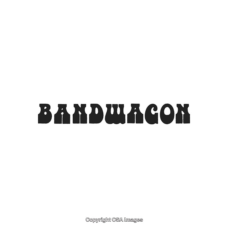 Retro Styled Text Featuring the Word Bandwagon on a White Background