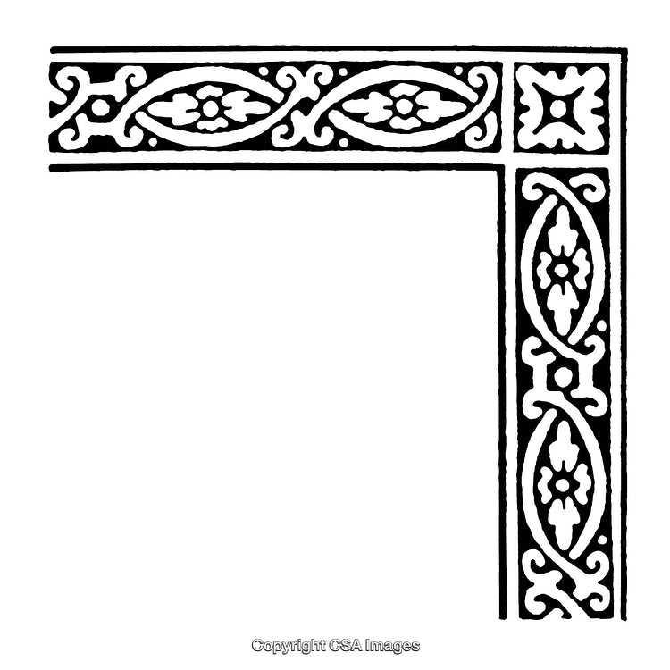 Elegant Black and White Ornamental Border Design for Various Artwork Uses