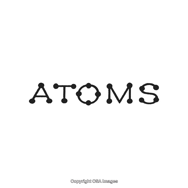 Creative Atomic-Themed Typography Design with Connected Circles and Bold Style