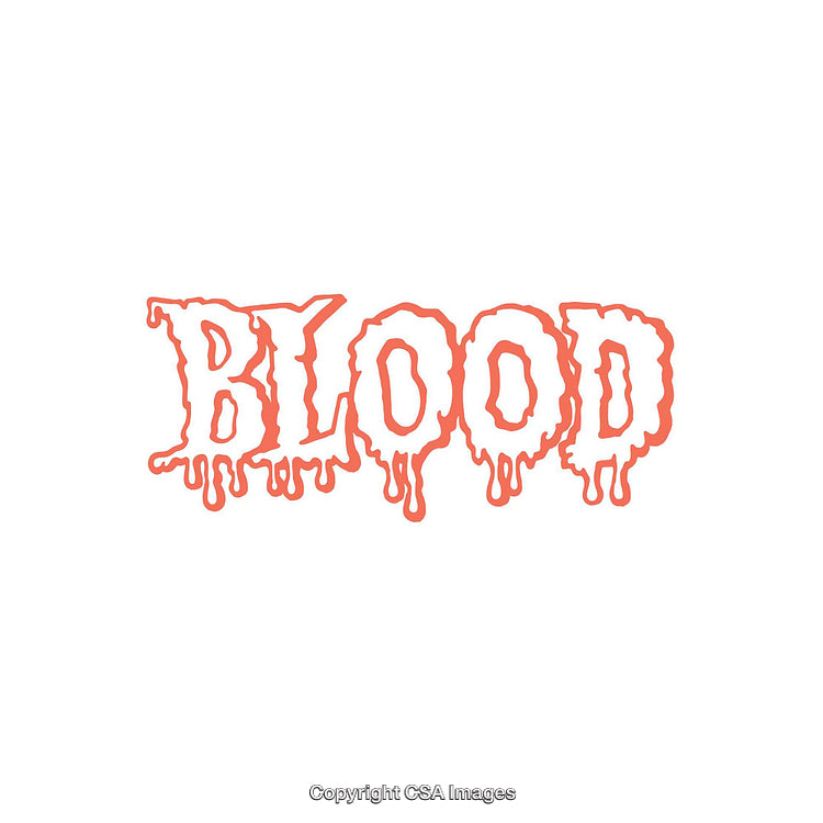 Melting Style Red Blood Text on a White Background
