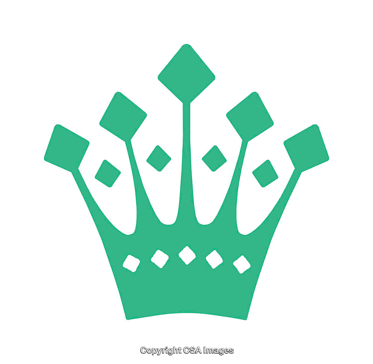 Green Crown Icon With Geometric Details in Simplistic Style