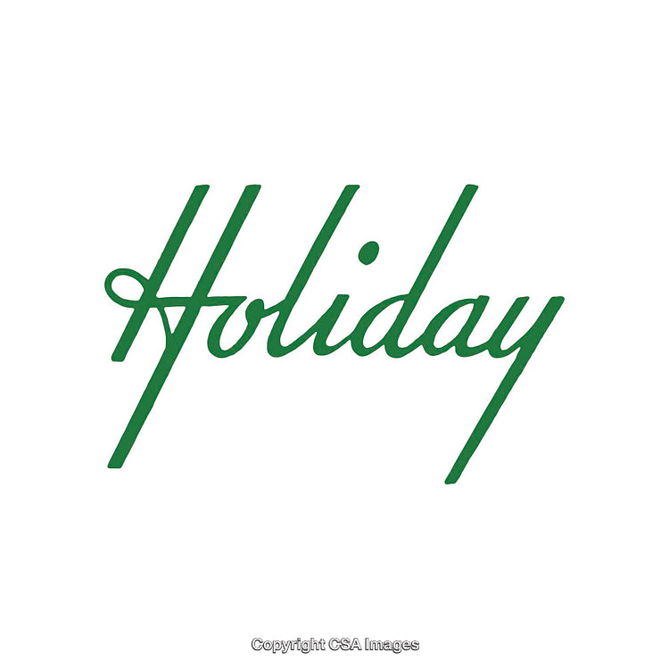 Green Holiday Text in Stylish Font on Clean White Background