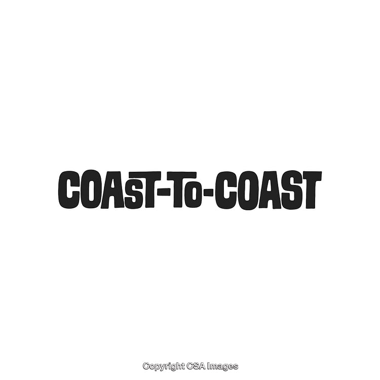 Retro Bold Typography Coast-To-Coast Logo with Black Text on White Background
