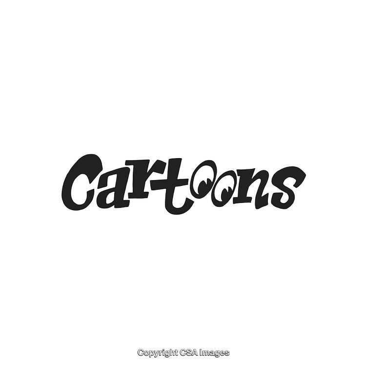 Black and White Typography with the Word 'Cartoons' in Creative Font
