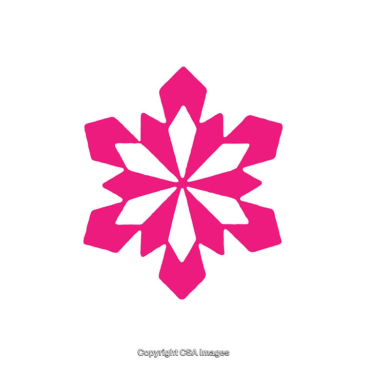 Bright Pink Geometric Snowflake Icon On White Background