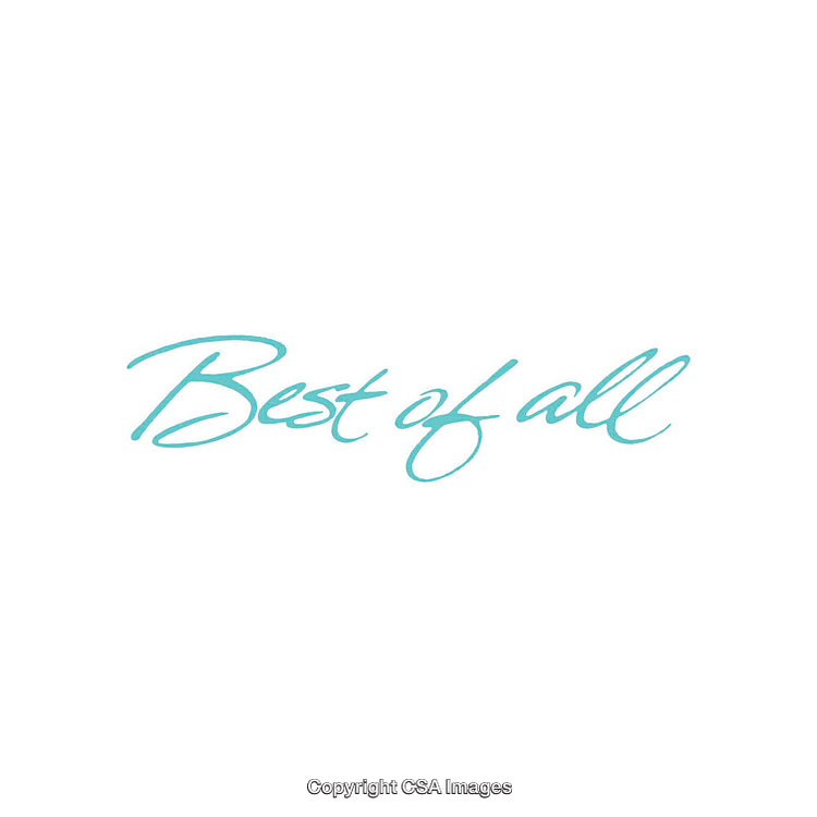 Elegant Handwritten Script Featuring the Phrase 'Best of All' in Turquoise Text