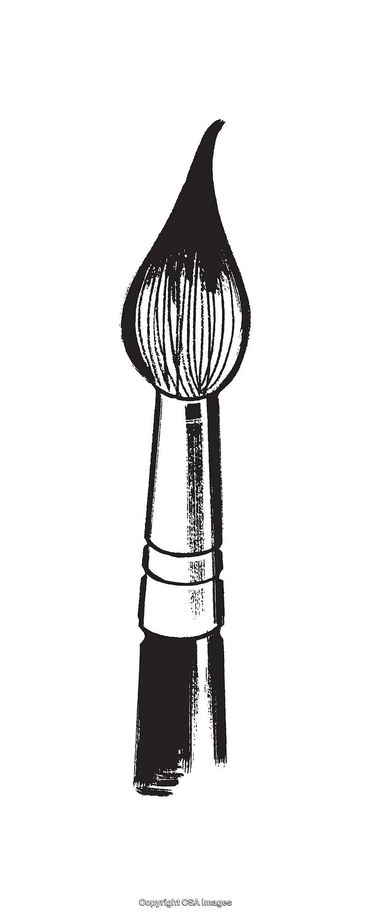 Black and White Illustration of a Line Art Paintbrush Icon