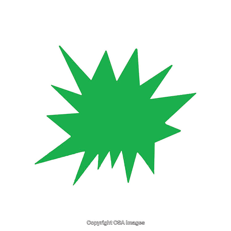 Green Geometric Starburst Dingbat on White Background