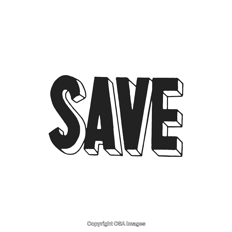Bold Typography of the Word SAVE in Black and White Style