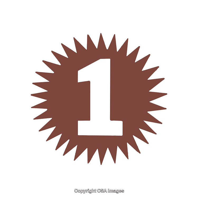 Brown Starburst Badge With Number One Representation