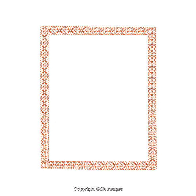 Ornamental Orange Border on White Background for Elegant Design