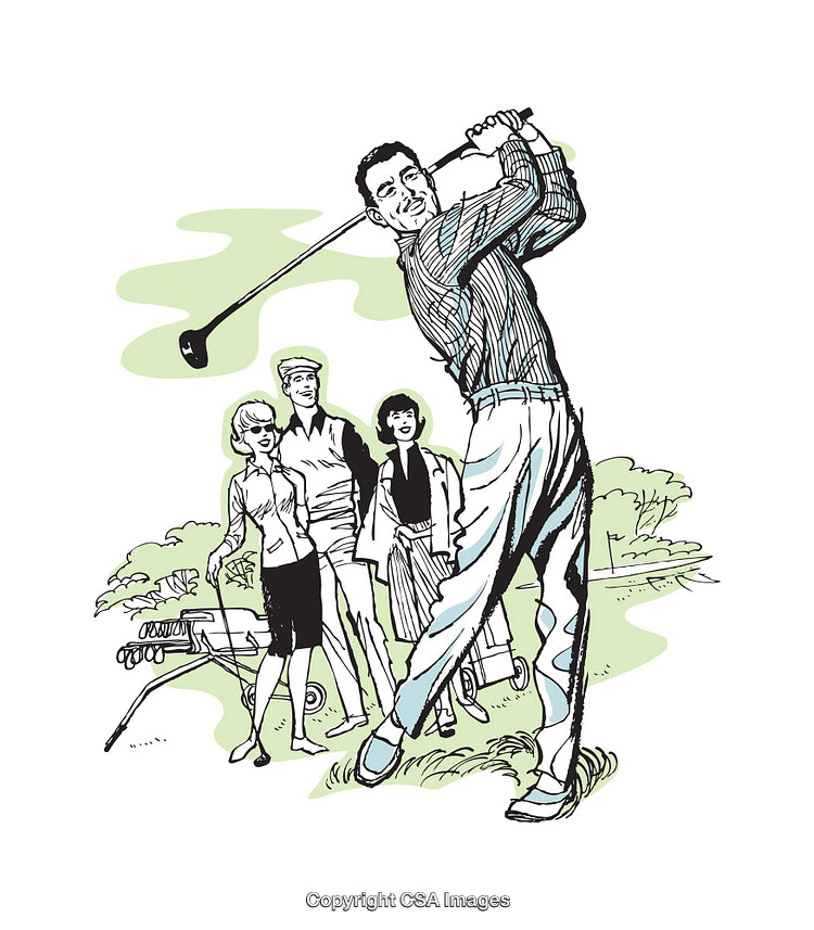 Group of Golf Enthusiasts Enjoying a Day on the Course