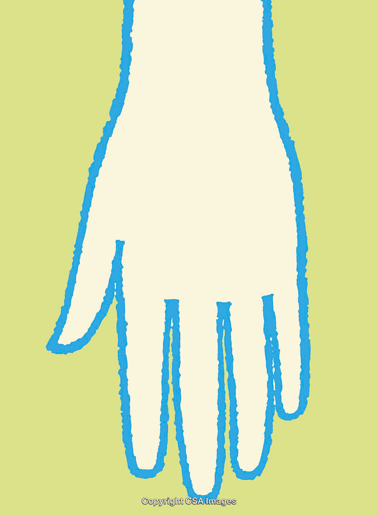 Colorful Line Art Illustration of a Hand on a Light Background