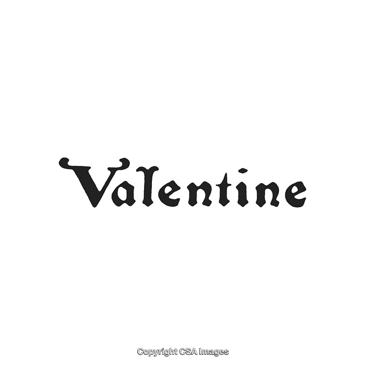 Elegant Typeface Displaying the Word Valentine in Black Lettering