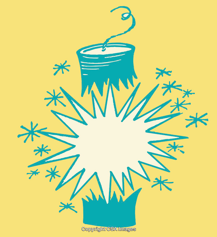 Bright Explosive Design with Brilliant Starburst and Decorative Elements