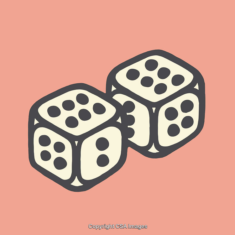 Vector Illustration of Two Dice on a Soft Minimalist Background