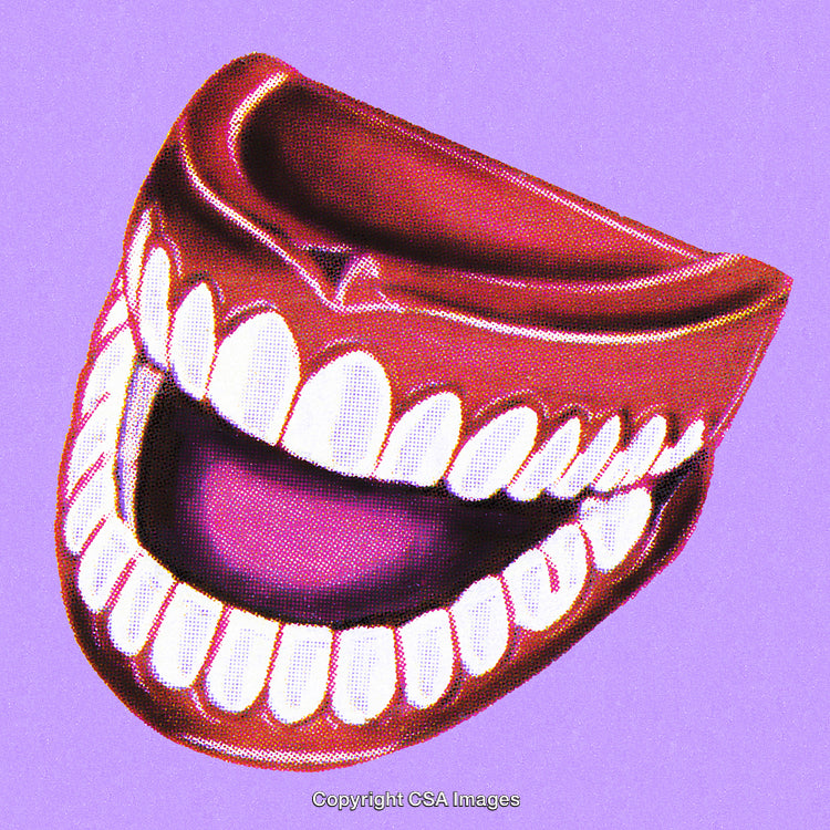 Pop Art Style Abstract Illustration of a Grinning Mouth