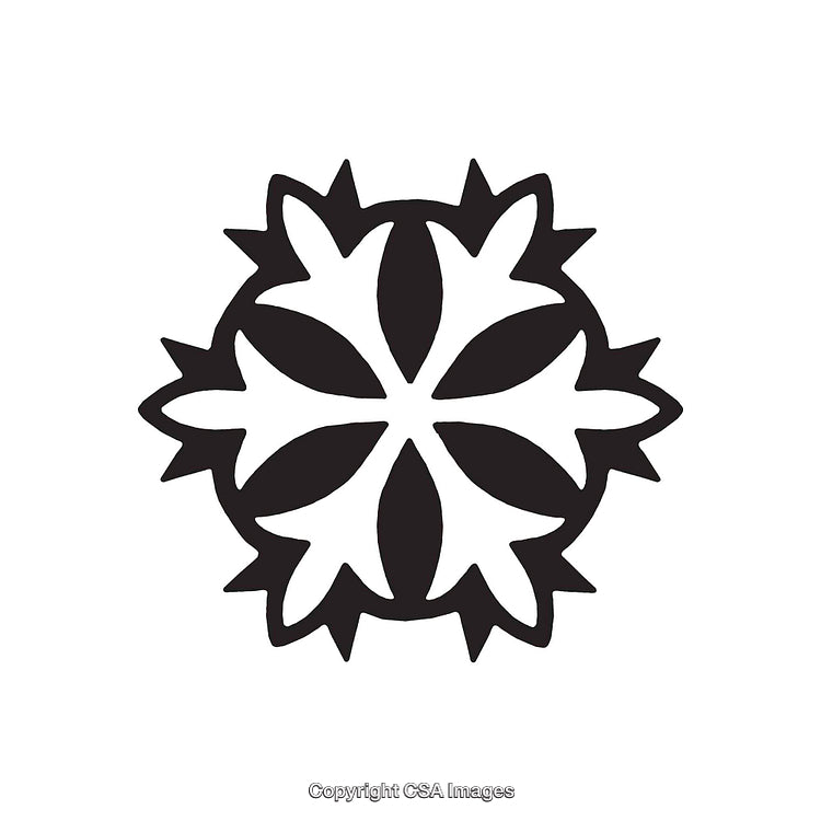 Black and White Symmetrical Art Design with Abstract Patterns