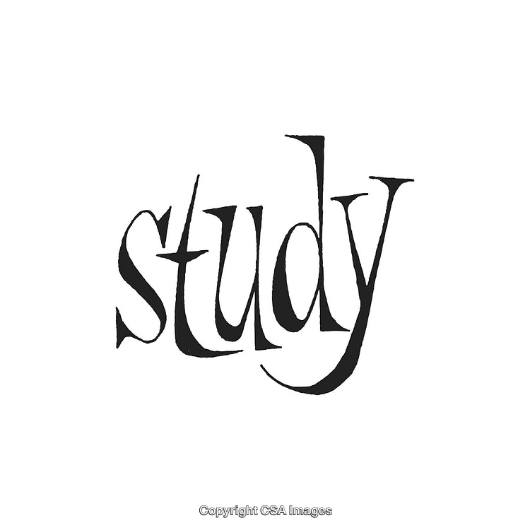 Typography of the Word Study in Artistic Black Serif Font Style