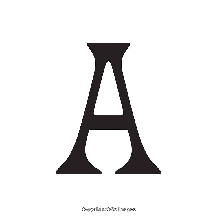 Classic Black Serif Letter A on a Clean White Background