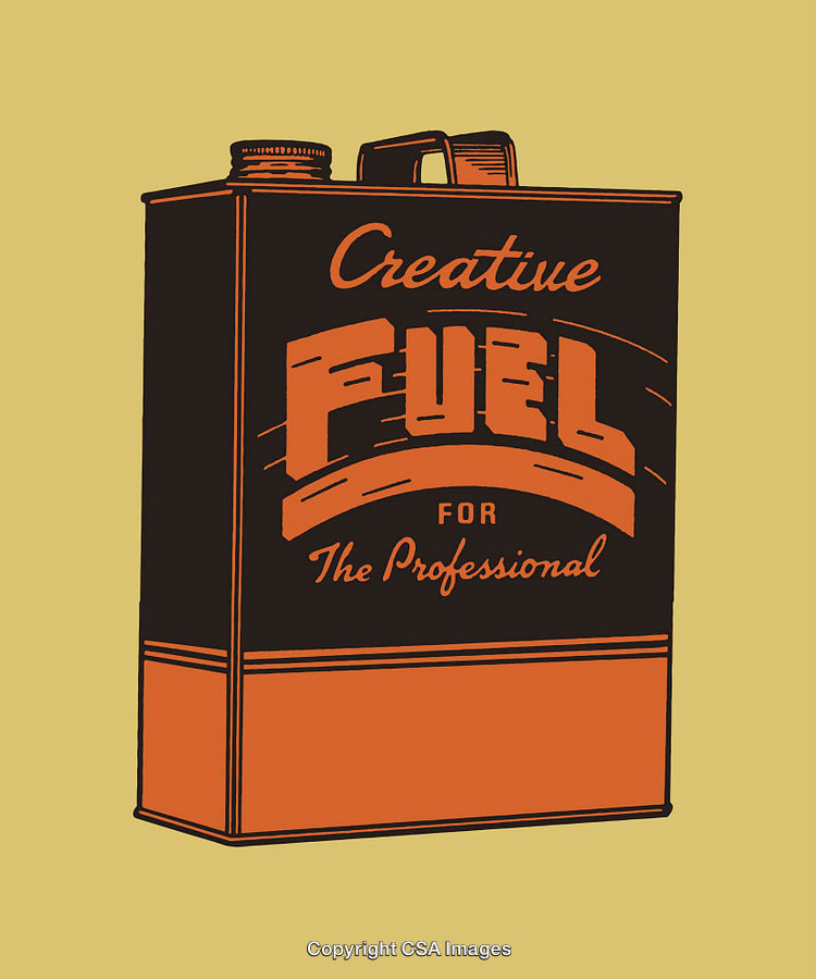 Vintage Fuel Can Featuring Illustration with Motivational Text for Creatives