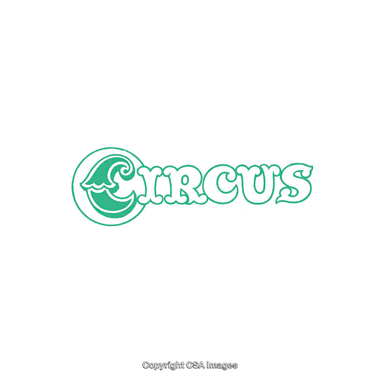 Retro Green Circus Logo with Wavy Design on a White Background