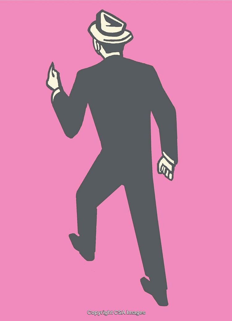 Stylized Silhouette of a Man on a Vibrant Pink Background