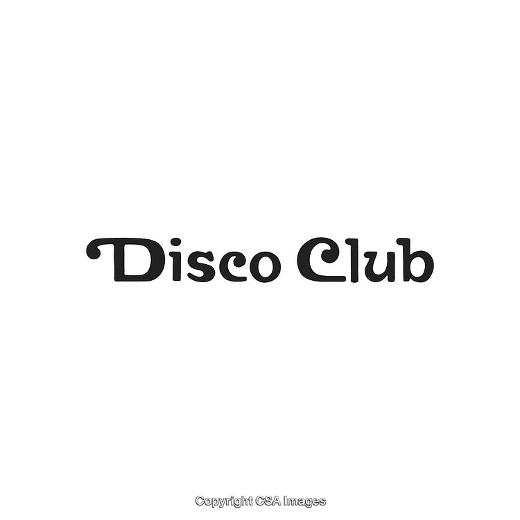 Retro Disco Club Logo with Elegant Black Typography on White