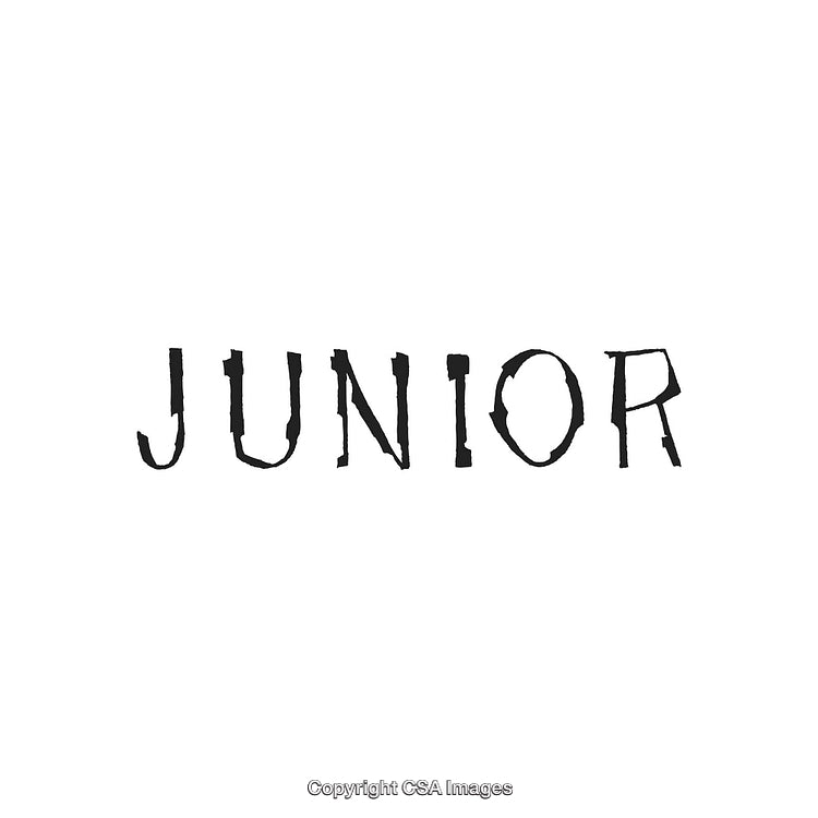 Bold Handwritten Style Text of the Word 'Junior' on White Background