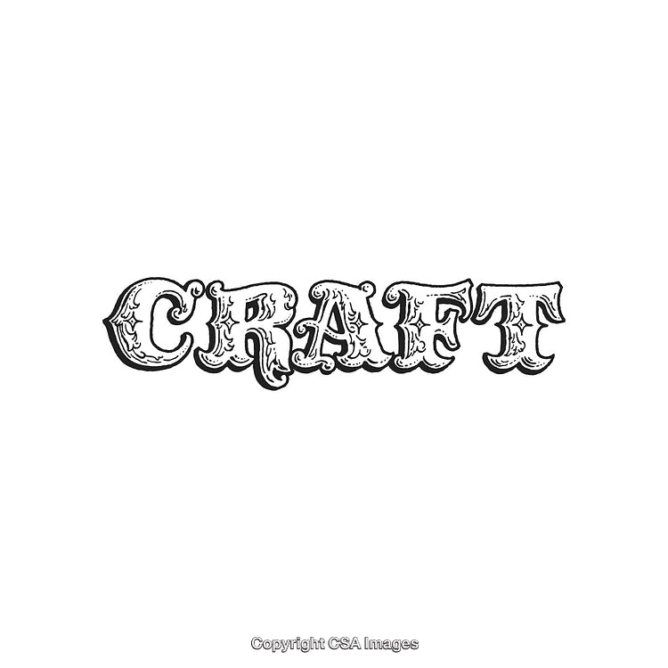 Elegant Decorative Craft Typography Design With Ornamental Patterns