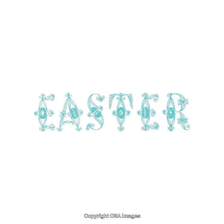 Intricate Easter Text Design with Decorative Patterns and Details
