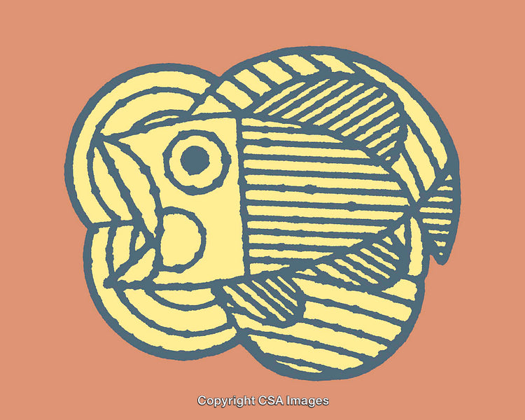 Colorful Abstract Line Art Illustration of a Fish on a Soft Background