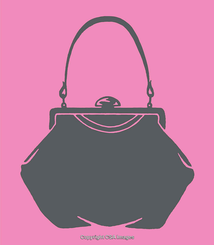 Stylish Silhouette of a Purse on a Vibrant Pink Background