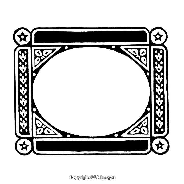 Elegant Black and White Ornate Border with Intricate Decorations