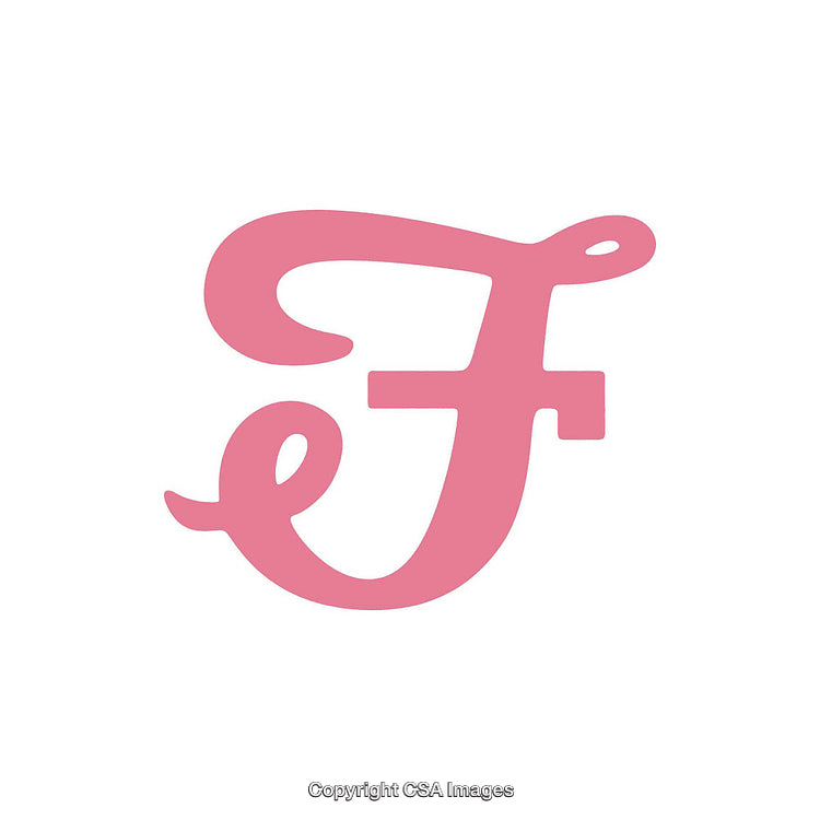Elegant Pink Script Letter E Isolated on White Background