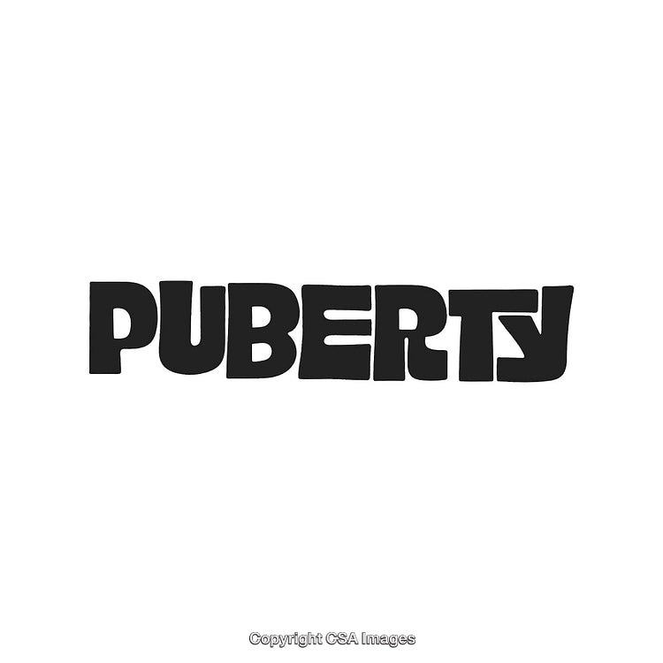 Bold Typography Highlighting the Concept of Puberty in Black and White Design