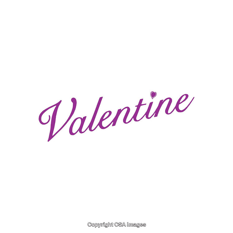 Elegant Purple Valentine Typography on White Background with Romantic Style