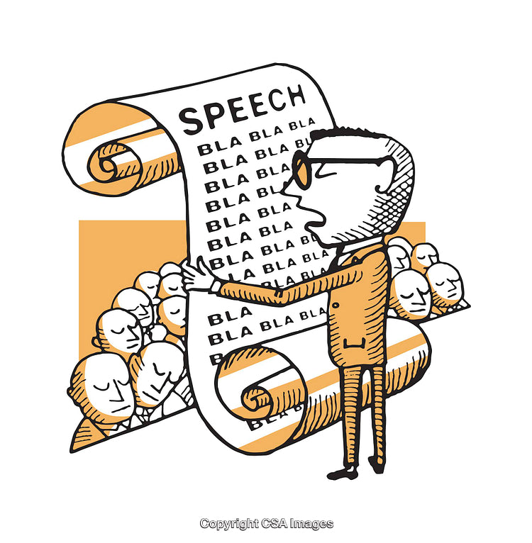 Abstract Illustration of Speech and Bored Audience